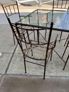  Maison Bagu s MID CENTURY GILT METAL BAMBOO DINING TABLE AND FOUR CHAIRS - 4273788