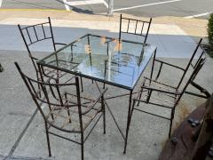  Maison Bagu s MID CENTURY GILT METAL BAMBOO DINING TABLE AND FOUR CHAIRS - 4273790