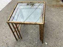  Maison Bagu s MID CENTURY ITALIAN GILT METAL BAMBOO TRIO OF NESTING TABLES - 4274736