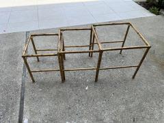  Maison Bagu s MID CENTURY ITALIAN GILT METAL BAMBOO TRIO OF NESTING TABLES - 4274737