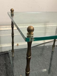  Maison Bagu s MID CENTURY PAIR OF BRASS BAMBOO AND GLASS DOUBLE TIER TABLES - 4275148