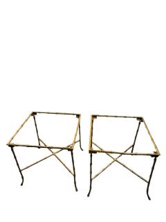  Maison Bagu s MID CENTURY POLISHED BRASS MARBLE BAMBOO DESIGN SIDE TABLES BY MAISON BAGUES - 4605224