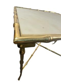  Maison Bagu s MID CENTURY POLISHED BRASS MARBLE BAMBOO DESIGN SIDE TABLES BY MAISON BAGUES - 4605231