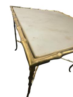  Maison Bagu s MID CENTURY POLISHED BRASS MARBLE BAMBOO DESIGN SIDE TABLES BY MAISON BAGUES - 4605233