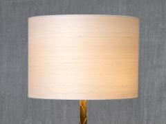  Maison Bagu s Maison Bagu s Brass Tripod Floor Lamp with Foliate Decor France 1940s - 4574500