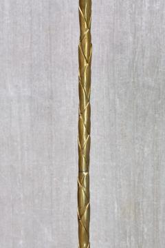 Maison Bagu s Maison Bagu s Brass Tripod Floor Lamp with Foliate Decor France 1940s - 4574503
