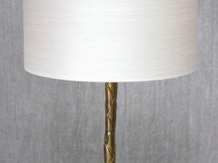  Maison Bagu s Maison Bagu s Brass Tripod Floor Lamp with Foliate Decor France 1940s - 4574505