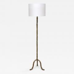 Maison Bagu s Maison Bagu s Brass Tripod Floor Lamp with Foliate Decor France 1940s - 4575547