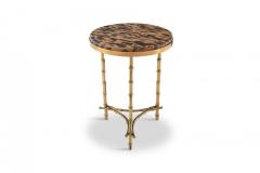  Maison Bagu s Maison Bagu s Hollywood Regency Brass Marble Side Table 1970s - 843402