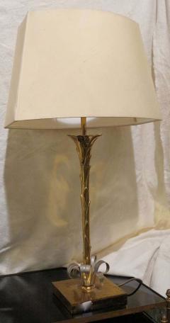  Maison Bagu s Maison Bagu s Lamp Signed Gilt Bronze with Palm Decor - 2496117