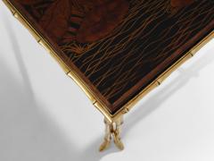  Maison Bagu s Maison Bagu s bamboo brass Chinese lacquered coffee table 1950s - 4251992