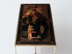  Maison Bagu s Maison Bagu s bamboo brass Chinese lacquered coffee table 1960s - 3246616