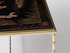  Maison Bagu s Maison Bagu s bamboo brass Chinese lacquered coffee table 1960s - 3246621
