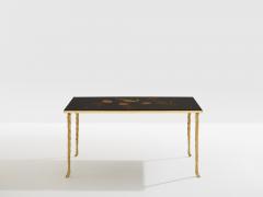  Maison Bagu s Maison Bagu s bamboo brass chinese lacquered small coffee table 1950s - 4447012