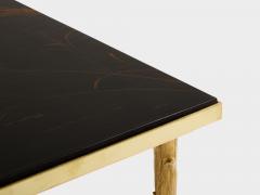  Maison Bagu s Maison Bagu s bamboo brass chinese lacquered small coffee table 1950s - 4447016