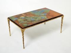  Maison Bagu s Maison Bagu s bamboo bronze Chinese lacquered coffee table 1960s - 2717755