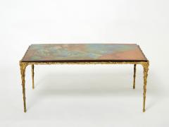  Maison Bagu s Maison Bagu s bamboo bronze Chinese lacquered coffee table 1960s - 2717756