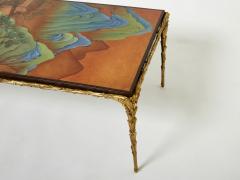  Maison Bagu s Maison Bagu s bamboo bronze Chinese lacquered coffee table 1960s - 2717764