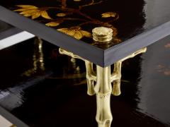  Maison Bagu s Maison Bagu s bamboo bronze chinoiserie lacquered end tables 1940s - 4050570