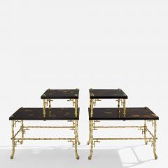  Maison Bagu s Maison Bagu s bamboo bronze chinoiserie lacquered end tables 1940s - 4055056