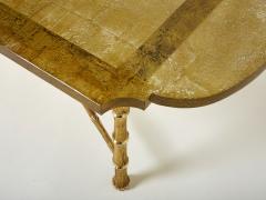  Maison Bagu s Maison Bagu s bronze Saint Gobain gilded glass coffee table 1950s - 3065941