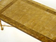  Maison Bagu s Maison Bagu s bronze Saint Gobain gilded glass coffee table 1950s - 3065944