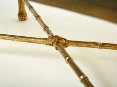 Maison Bagu s Maison Bagu s bronze Saint Gobain gilded glass coffee table 1950s - 3065947