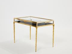  Maison Bagu s Maison Bagu s foliage bronze vitrine table 1950s - 3065982