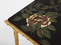  Maison Bagu s Maison Bagu s foliage gilt bronze chinoiserie lacquered side tables 1950s - 4446701