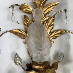  Maison Bagu s Maison Bague s Chinoiserie Wall Sconce 1950 s France - 3036852