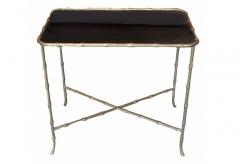  Maison Bagu s Maison Bagues Bronze Bamboo and Black Glass Side Table France c 1930s - 930423