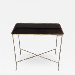  Maison Bagu s Maison Bagues Bronze Bamboo and Black Glass Side Table France c 1930s - 931396
