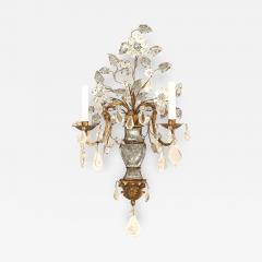  Maison Bagu s Maison Bagues French Art Deco Gilt Metal and Crystal Wall Sconces - 1443515