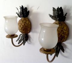  Maison Bagu s Maison Bagues Gold Bronze Pineapple Pair of Sconces - 613921