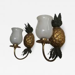  Maison Bagu s Maison Bagues Gold Bronze Pineapple Pair of Sconces - 617192