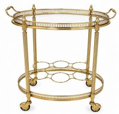  Maison Bagu s Maison Bagues Oval Brass Bar Cart Circa 1960 - 4703458