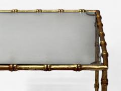  Maison Bagu s Maison Bagues Style Faux Bamboo Brass Glass Coffee Table France 1940s - 4150609