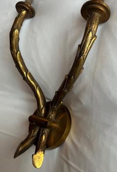  Maison Bagu s Maison Bagues pair of gold bronze palm tree pair of sconces - 2335060