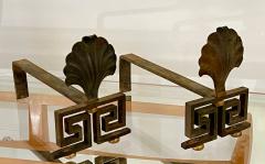  Maison Bagu s Maison Bagues rarest gold leaf refined pair of scallop shaped andirons - 2377316