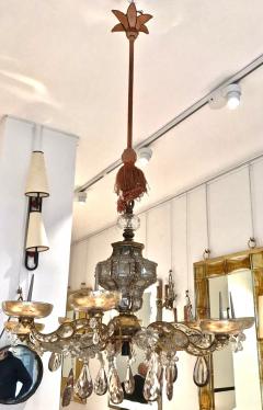 Maison Bagu s Maison Bagues rarest superb early baroque gold leaf wrought iron chandelier - 2391108