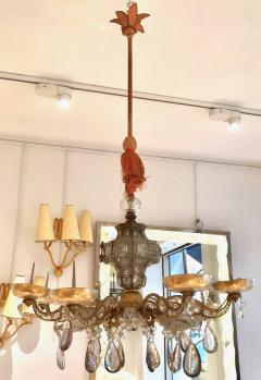  Maison Bagu s Maison Bagues rarest superb early baroque gold leaf wrought iron chandelier - 2391112