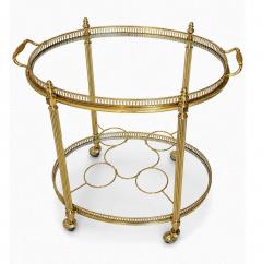  Maison Bagu s Mid century Maison Bagu s Brass Oval Bar Cart circa 1960 - 4705829