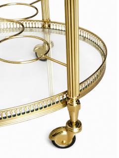  Maison Bagu s Mid century Maison Bagu s Brass Oval Bar Cart circa 1960 - 4705830