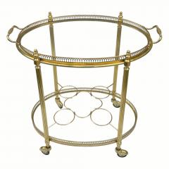 Maison Bagu s Mid century Maison Bagu s Brass Oval Bar Cart circa 1960 - 4705831
