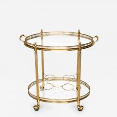  Maison Bagu s Mid century Maison Bagu s Brass Oval Bar Cart circa 1960 - 4707923