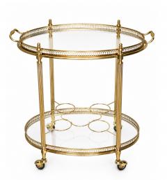  Maison Bagu s Mid century Maison Bagu s Brass Oval Bar Cart circa 1960 - 4707924