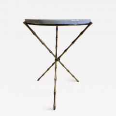  Maison Bagu s Pair French Mid Century Brass Faux Bamboo Marble Side Tables by Maison Bagu s - 1813787