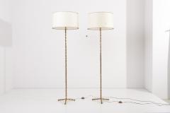  Maison Bagu s Pair of Bamboo Floor Lamps by Maison Bagu s France 1960s - 1504687