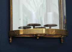  Maison Bagu s Pair of Brass Mirror and Glass Neoclassical Sconces France 1960s - 764964