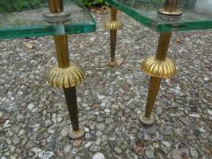  Maison Bagu s Pair of French Maison Bagues Attributed Brass and Glass Tables - 4136585